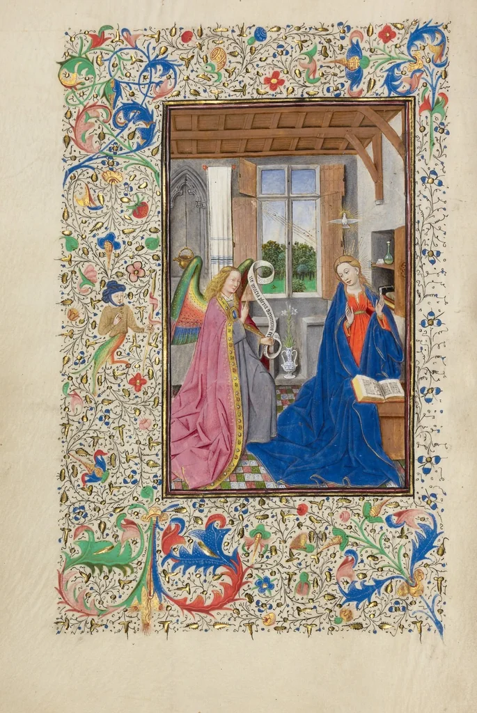 An illustration from Llangattock Hours, leaf 54