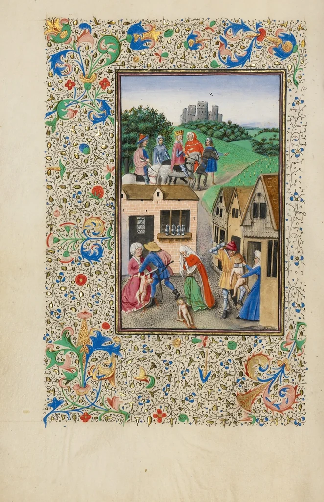 An illustration from Llangattock Hours, leaf 60
