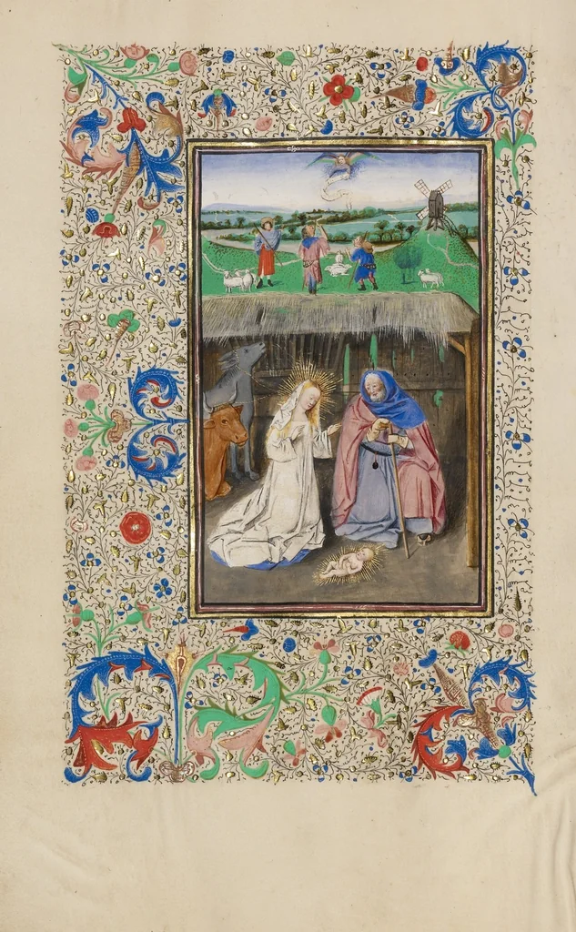 An illustration from Llangattock Hours, leaf 61