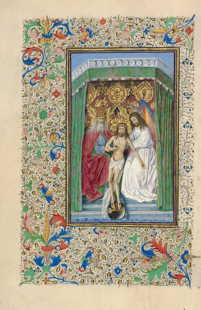 An illustration from Llangattock Hours, leaf 62