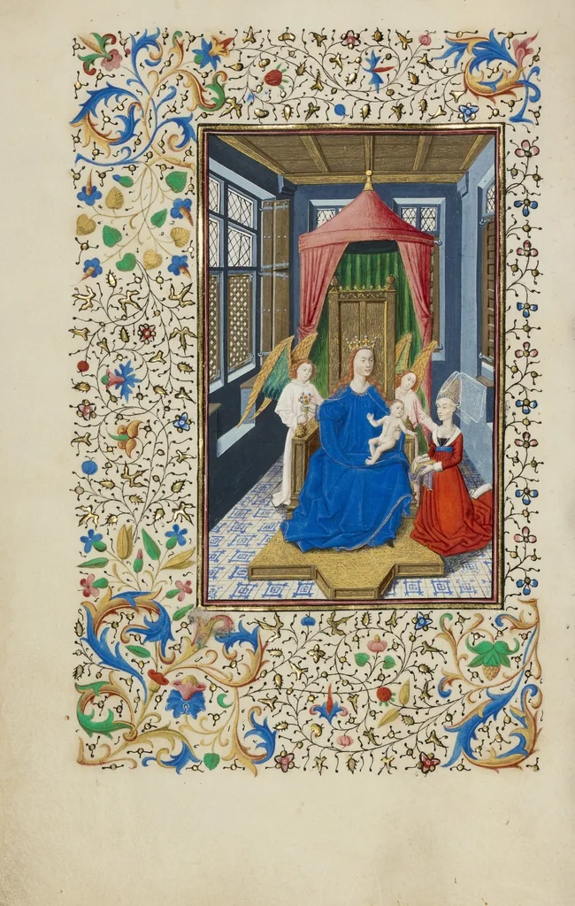 An illustration from Llangattock Hours, leaf 63