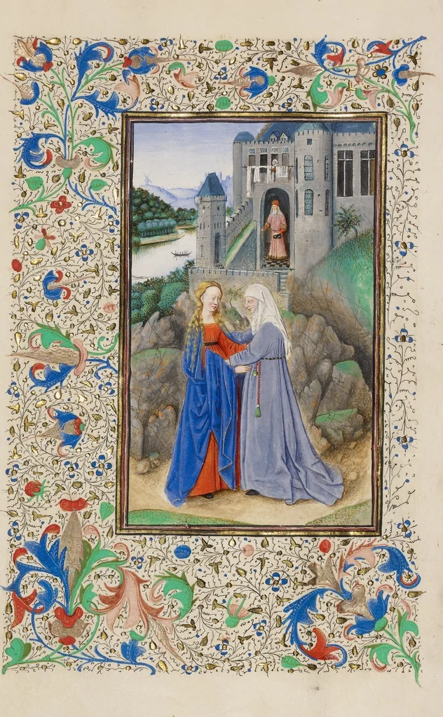 An illustration from Llangattock Hours, leaf 64