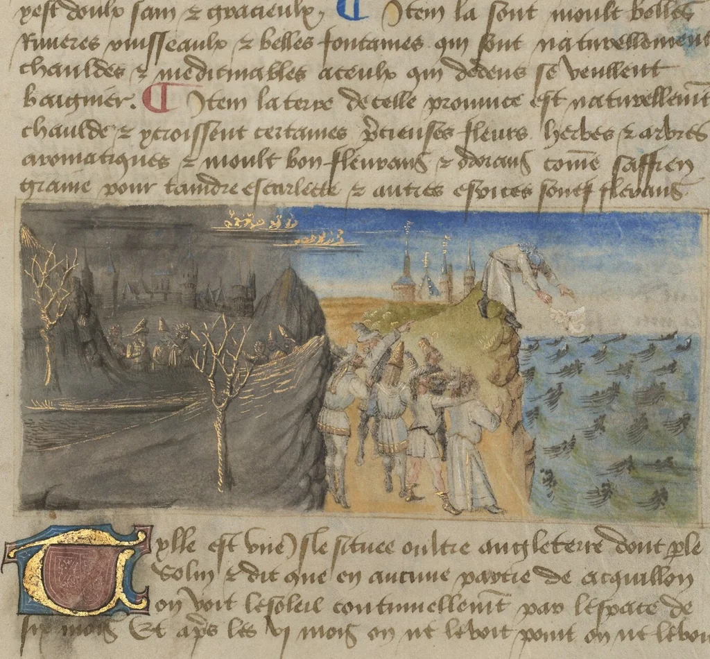 An illustration from Livre des merveilles du monde (Book of the Marvels of the World), 1460, leaf 24