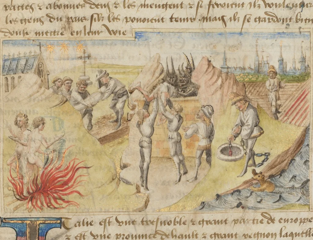 An illustration from Livre des merveilles du monde (Book of the Marvels of the World), 1460, leaf 25