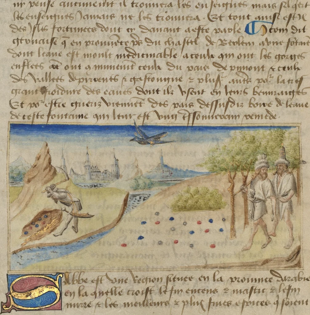 An illustration from Livre des merveilles du monde (Book of the Marvels of the World), 1460, leaf 28
