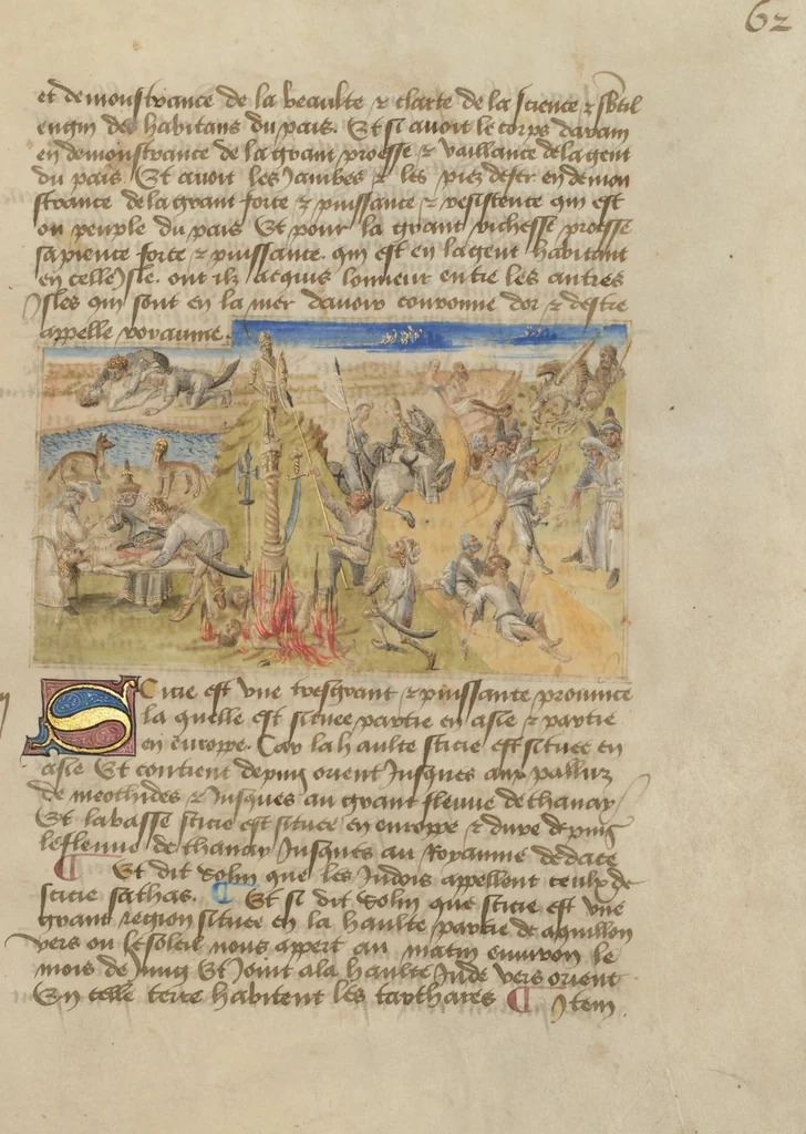 An illustration from Livre des merveilles du monde (Book of the Marvels of the World), 1460, leaf 32