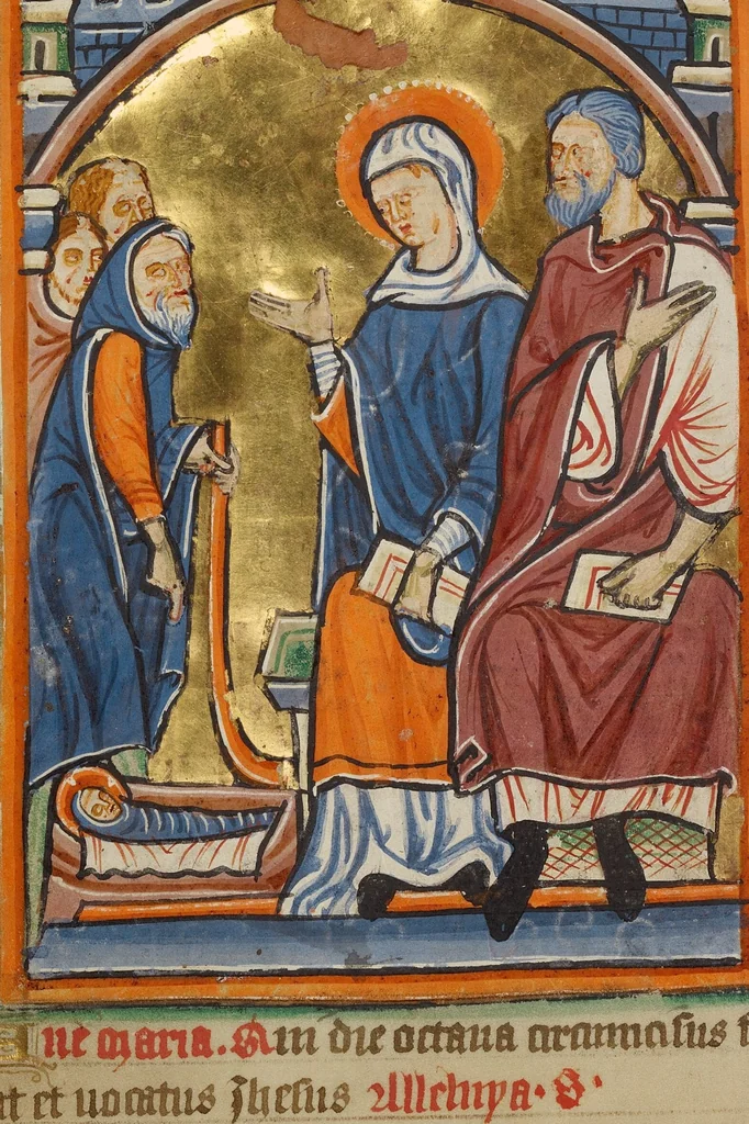 An illustration from Illustrated Vita Christi, with devotional supplements, 1190, leaf 1