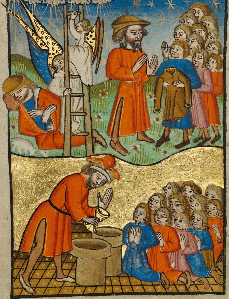 An illustration from Illustrated Vita Christi, with devotional supplements, 1190, leaf 102