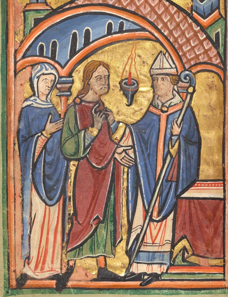 An illustration from Illustrated Vita Christi, with devotional supplements, 1190, leaf 103