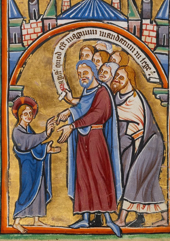 An illustration from Illustrated Vita Christi, with devotional supplements, 1190, leaf 13