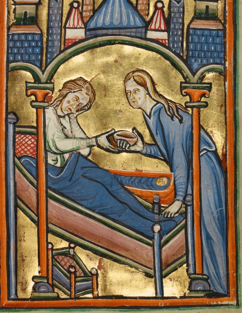 An illustration from Illustrated Vita Christi, with devotional supplements, 1190, leaf 147