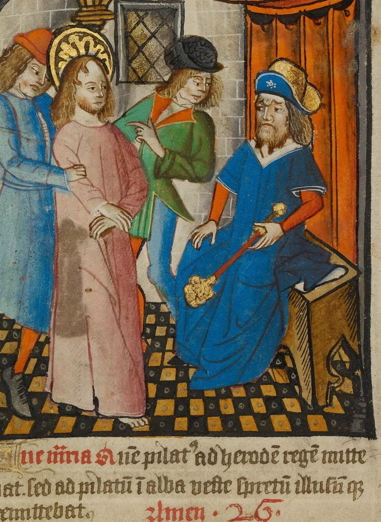 An illustration from Illustrated Vita Christi, with devotional supplements, 1190, leaf 15