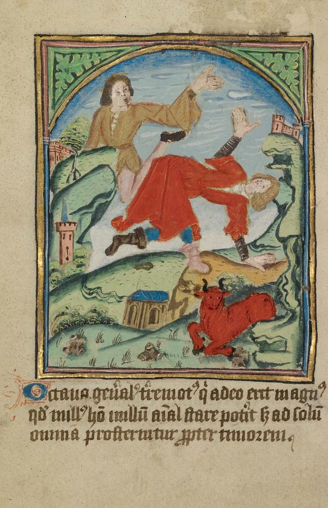 An illustration from Illustrated Vita Christi, with devotional supplements, 1190, leaf 155