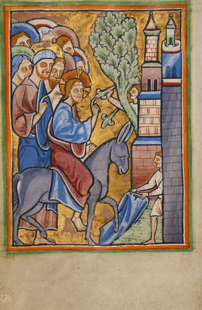 An illustration from Illustrated Vita Christi, with devotional supplements, 1190, leaf 157