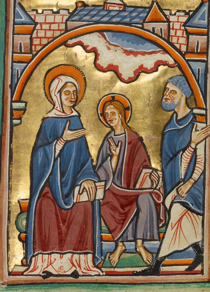 An illustration from Illustrated Vita Christi, with devotional supplements, 1190, leaf 17