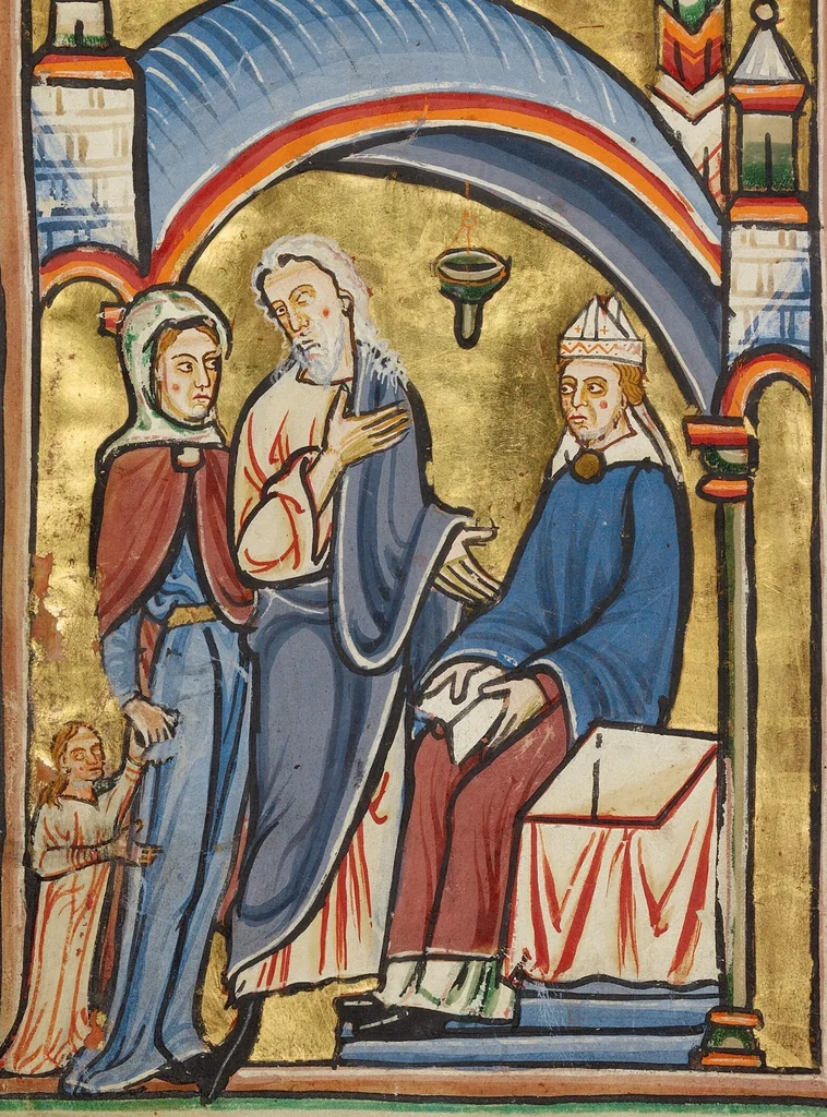 An illustration from Illustrated Vita Christi, with devotional supplements, 1190, leaf 187