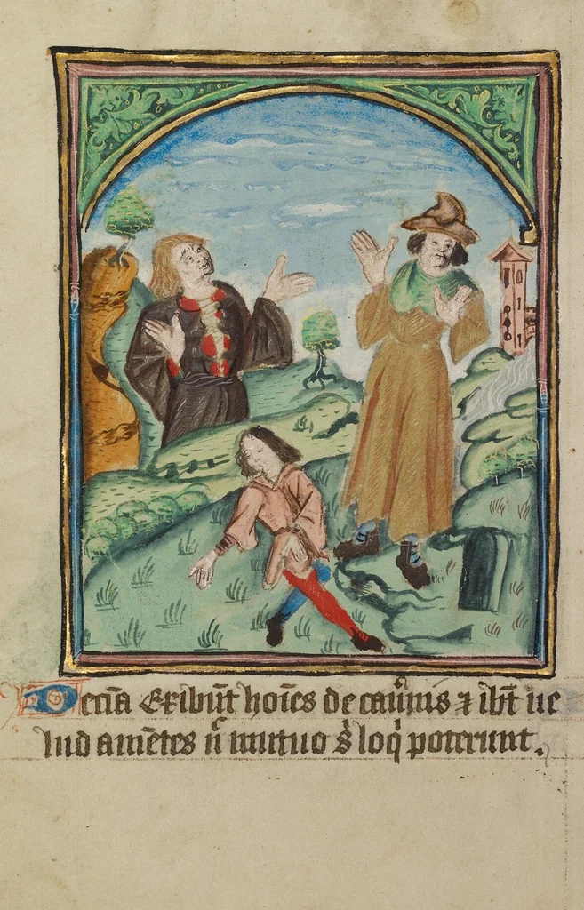 An illustration from Illustrated Vita Christi, with devotional supplements, 1190, leaf 200