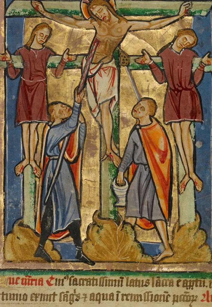 An illustration from Illustrated Vita Christi, with devotional supplements, 1190, leaf 27