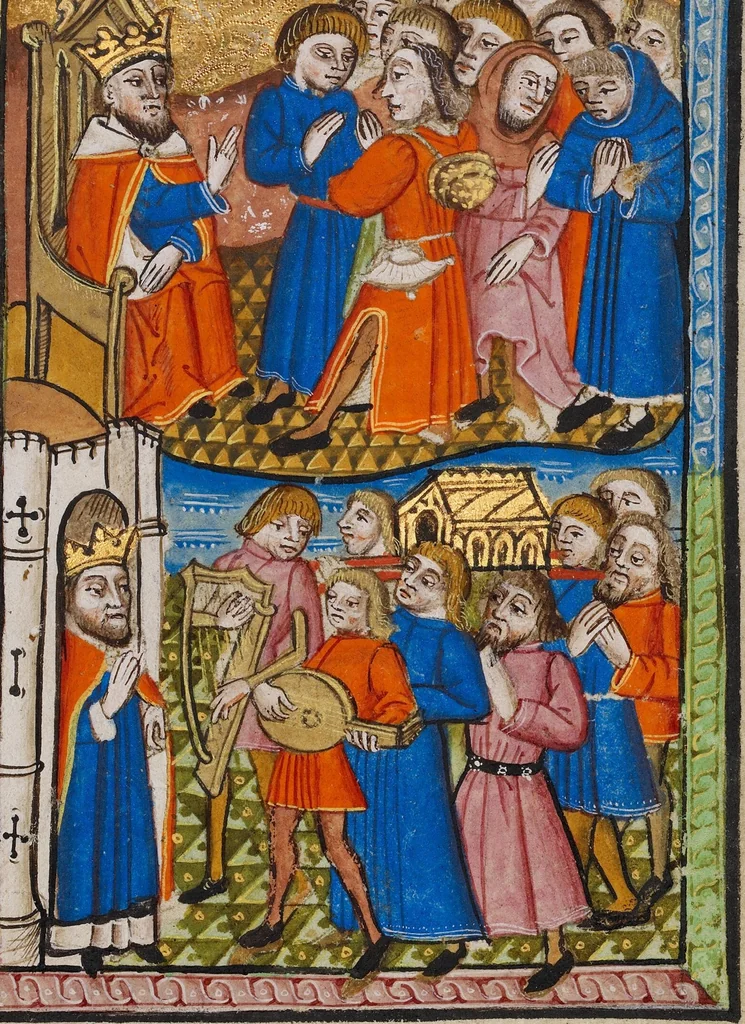 An illustration from Illustrated Vita Christi, with devotional supplements, 1190, leaf 28