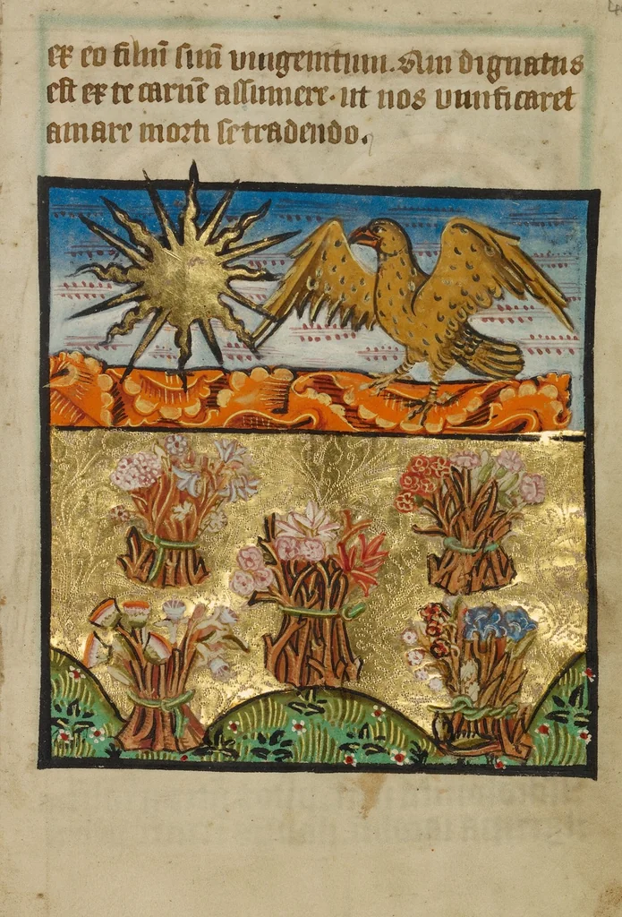 An illustration from Illustrated Vita Christi, with devotional supplements, 1190, leaf 98