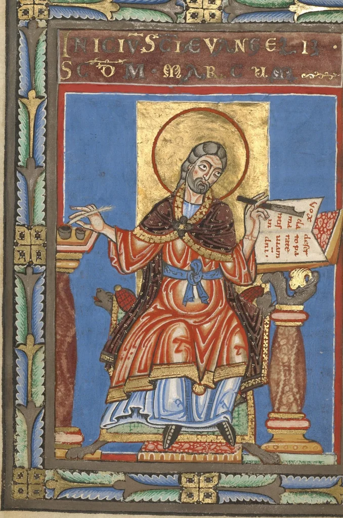 An illustration from Gospel Book, 1120, leaf 23