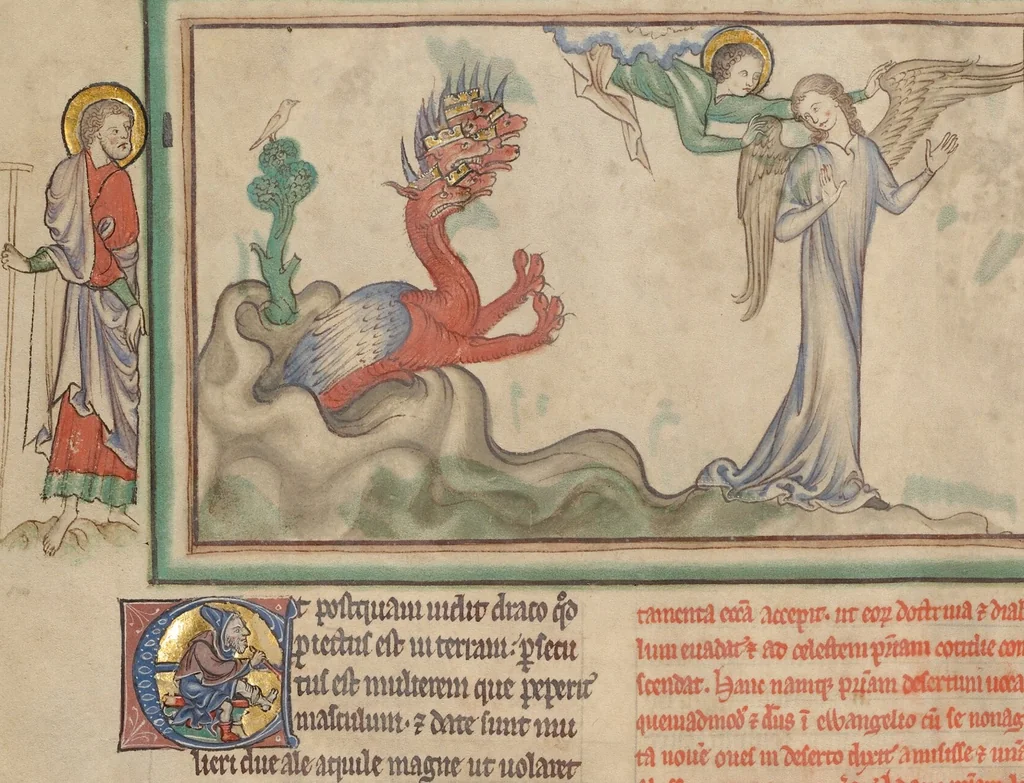 An illustration from Getty Apocalypse (Ms. Ludwig III 1 (83.MC.72)), 1255, leaf 28