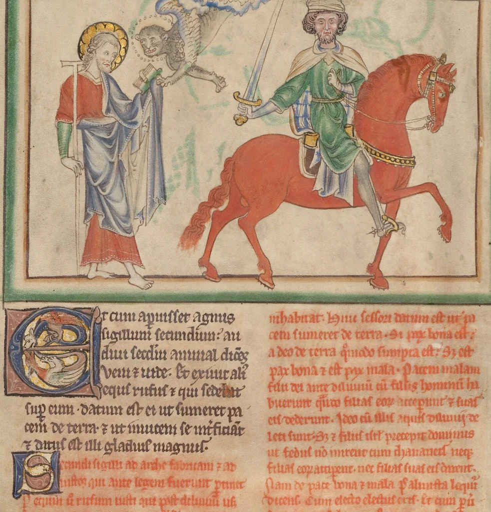 An illustration from Getty Apocalypse (Ms. Ludwig III 1 (83.MC.72)), 1255, leaf 55