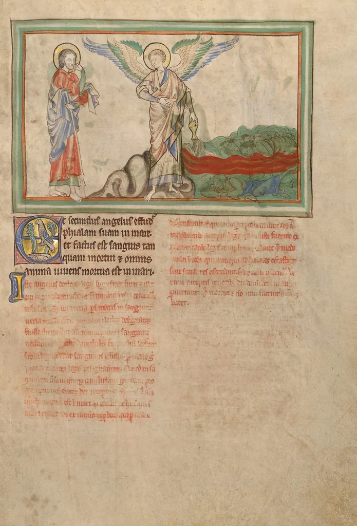 An illustration from Getty Apocalypse (Ms. Ludwig III 1 (83.MC.72)), 1255, leaf 63