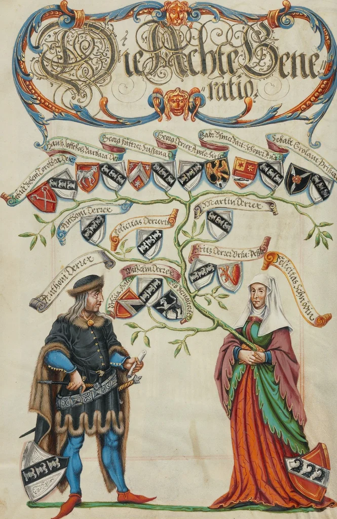 An illustration from Genealogy of the Derrer Family, 1626, leaf 12