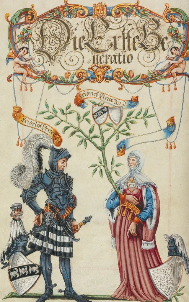 An illustration from Genealogy of the Derrer Family, 1626, leaf 19