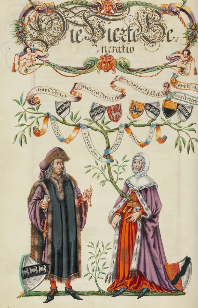 An illustration from Genealogy of the Derrer Family, 1626, leaf 21