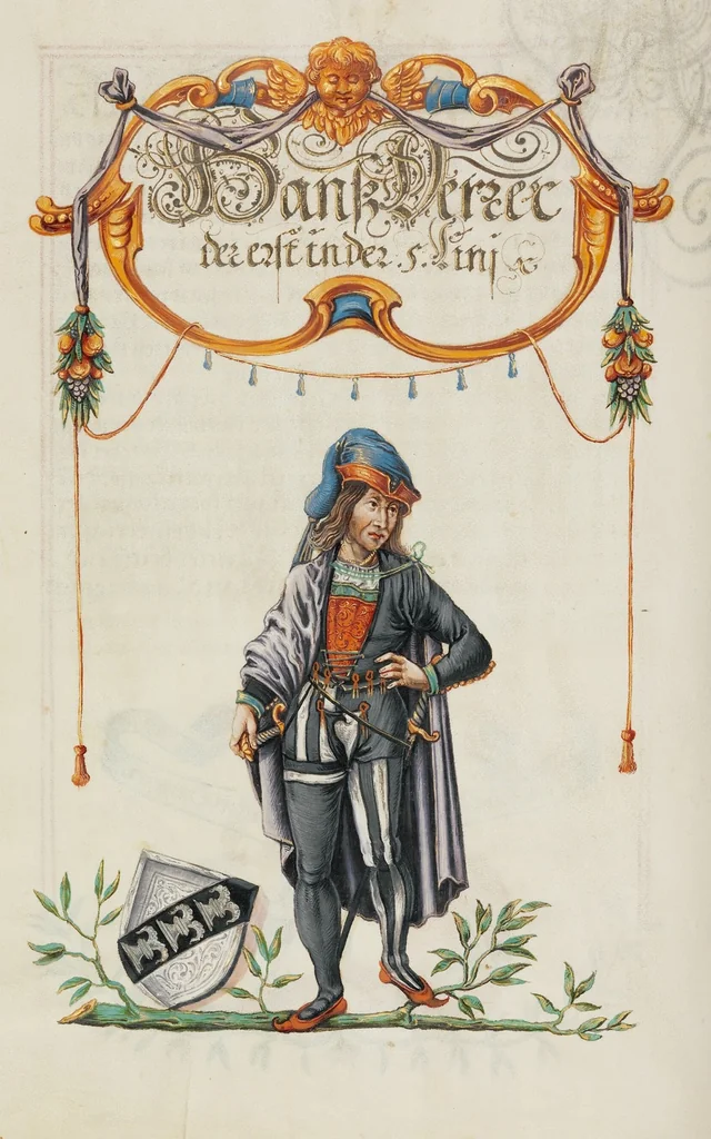 An illustration from Genealogy of the Derrer Family, 1626, leaf 22