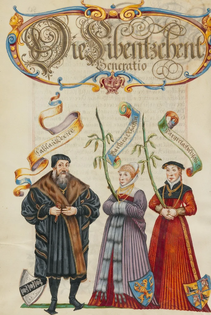 An illustration from Genealogy of the Derrer Family, 1626, leaf 30