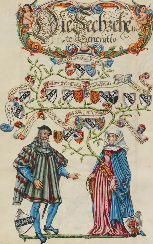 An illustration from Genealogy of the Derrer Family, 1626, leaf 35