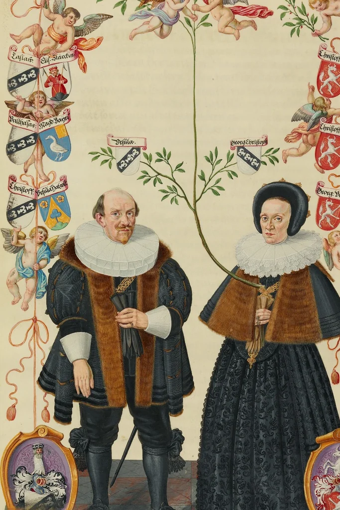 An illustration from Genealogy of the Derrer Family, 1626, leaf 51