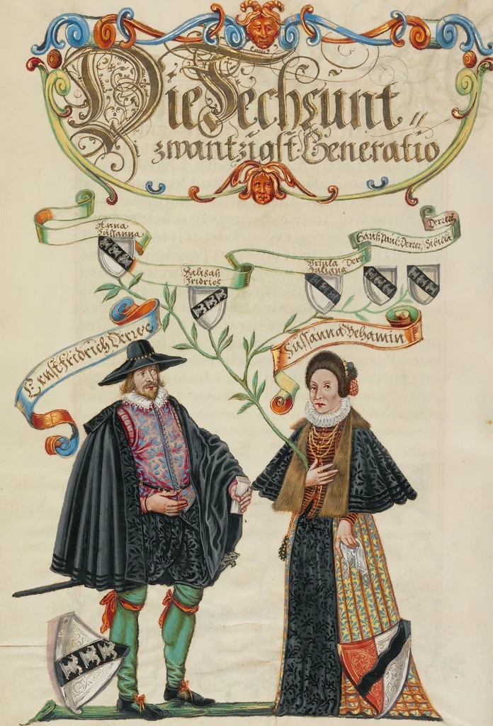 An illustration from Genealogy of the Derrer Family, 1626, leaf 52