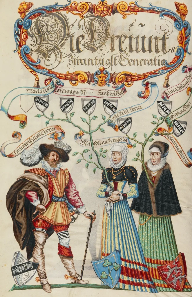 An illustration from Genealogy of the Derrer Family, 1626, leaf 53