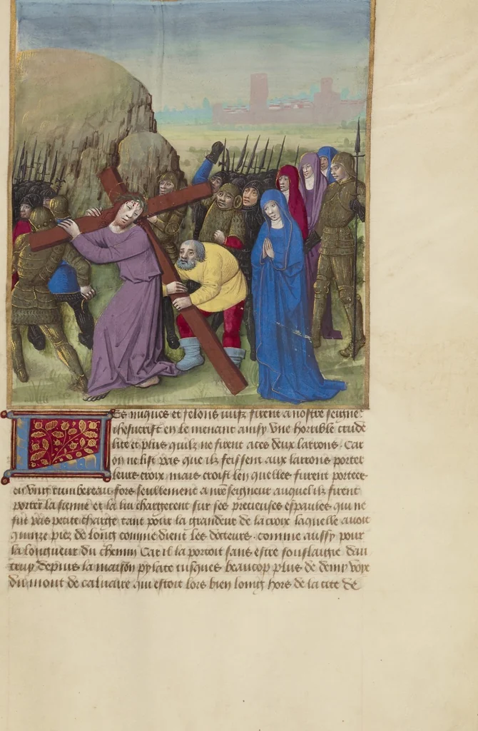 An illustration from La Passion de nostre seigneur ihesus christ, 1480, leaf 12