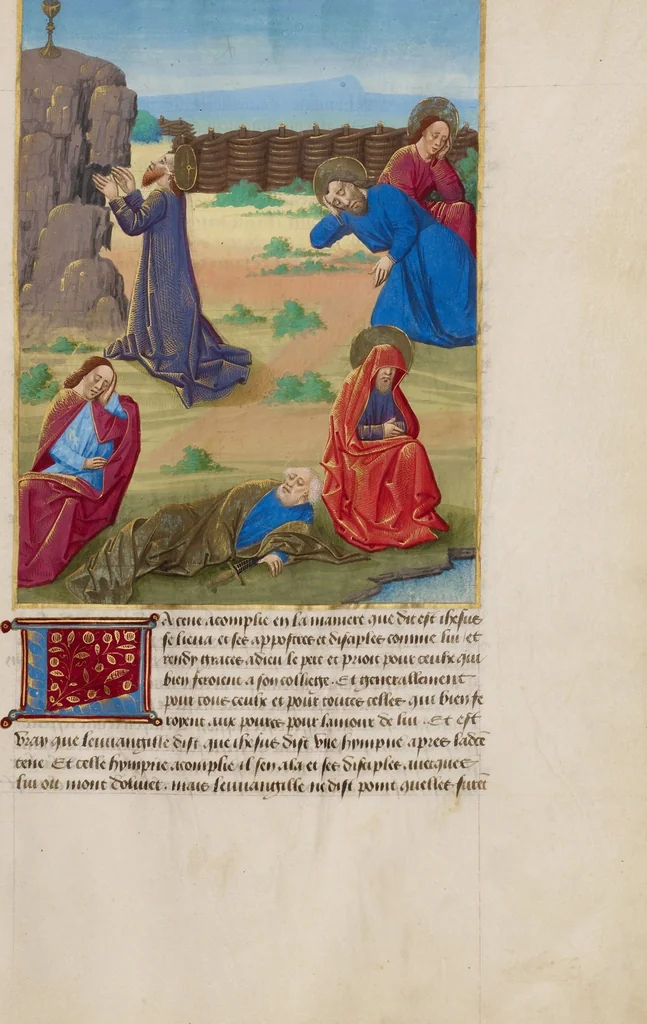 An illustration from La Passion de nostre seigneur ihesus christ, 1480, leaf 13