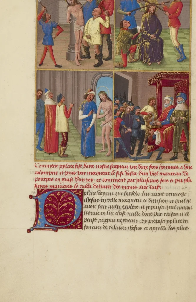 An illustration from La Passion de nostre seigneur ihesus christ, 1480, leaf 16