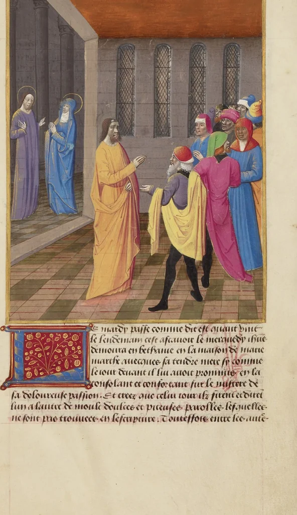 An illustration from La Passion de nostre seigneur ihesus christ, 1480, leaf 9