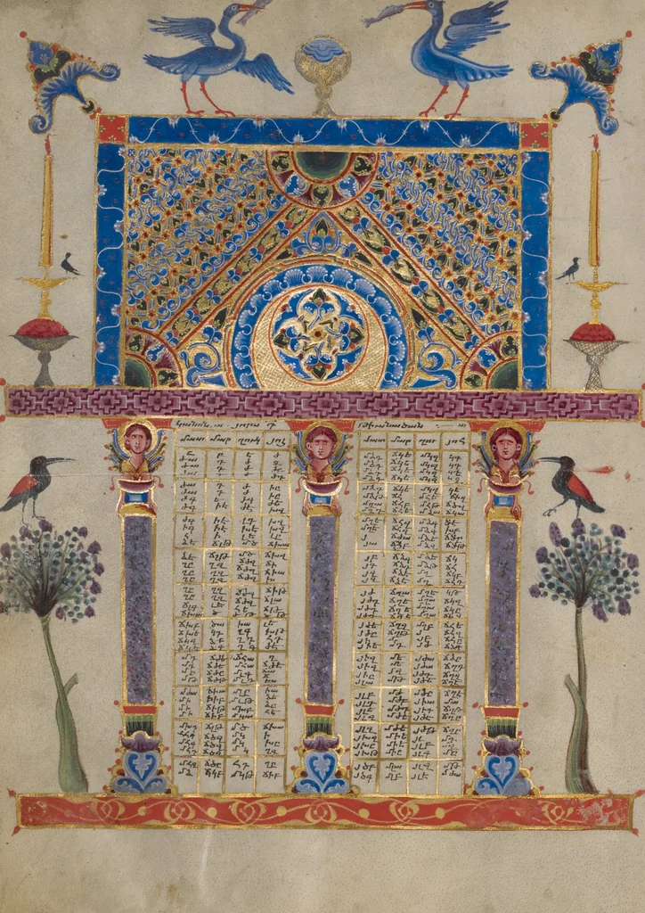 An illustration from Canon tables from the Zeyt'un Gospels, 1256, leaf 1