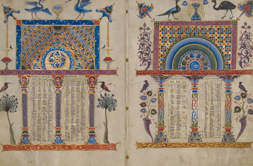 An illustration from Canon tables from the Zeyt'un Gospels, 1256, leaf 2