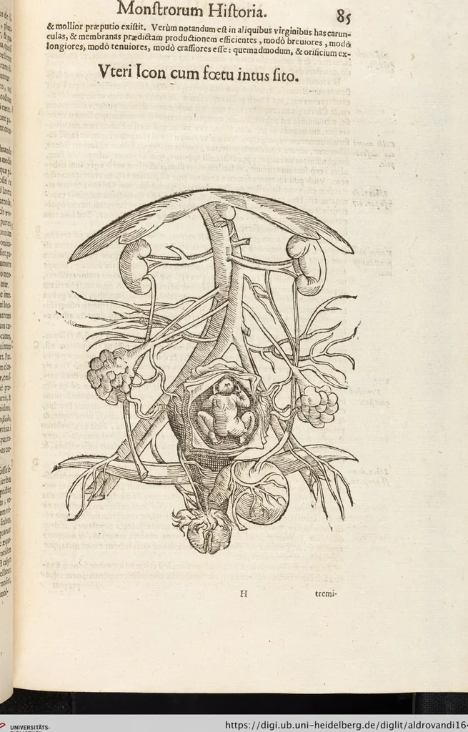 An illustration from Vlyssis Aldrovandi Patricii Bononiensis Monstrorvm Historia: cum Indice copiosissimo, 1642, leaf 103