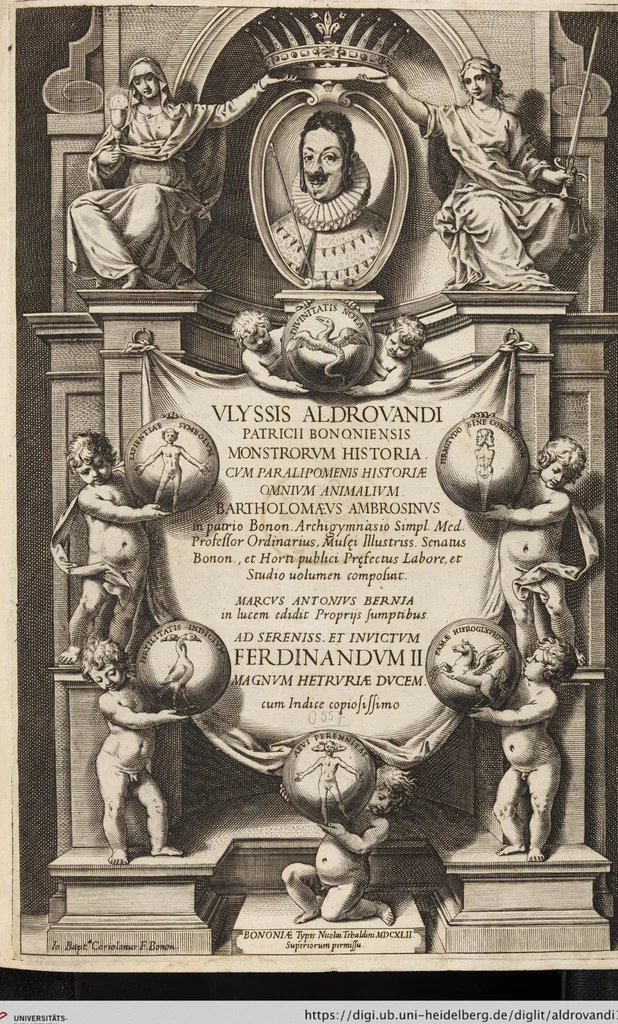 An illustration from Vlyssis Aldrovandi Patricii Bononiensis Monstrorvm Historia: cum Indice copiosissimo, 1642, leaf 11