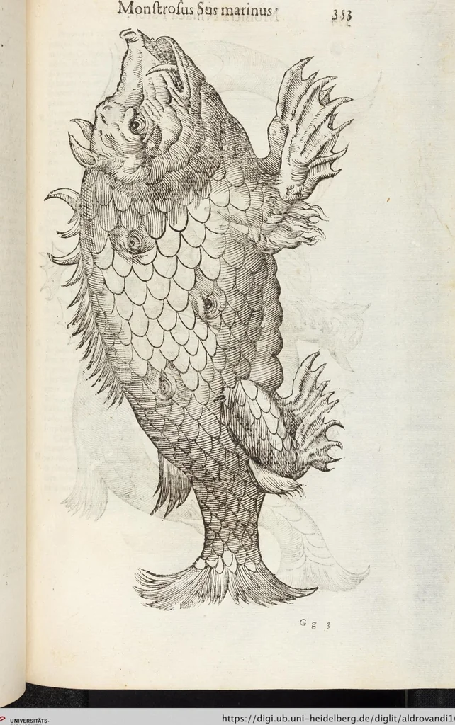 An illustration from Vlyssis Aldrovandi Patricii Bononiensis Monstrorvm Historia: cum Indice copiosissimo, 1642, leaf 371