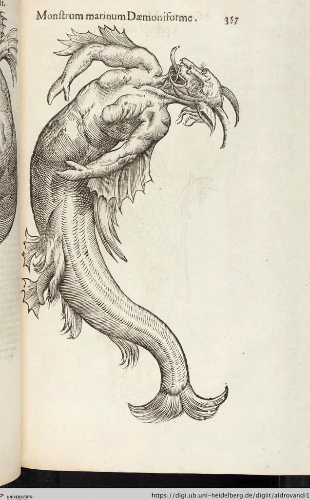 An illustration from Vlyssis Aldrovandi Patricii Bononiensis Monstrorvm Historia: cum Indice copiosissimo, 1642, leaf 375