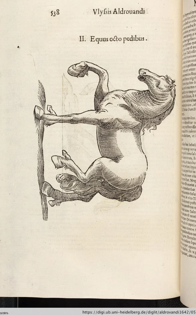 An illustration from Vlyssis Aldrovandi Patricii Bononiensis Monstrorvm Historia: cum Indice copiosissimo, 1642, leaf 556