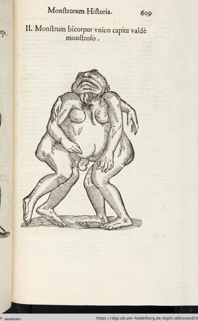 An illustration from Vlyssis Aldrovandi Patricii Bononiensis Monstrorvm Historia: cum Indice copiosissimo, 1642, leaf 627