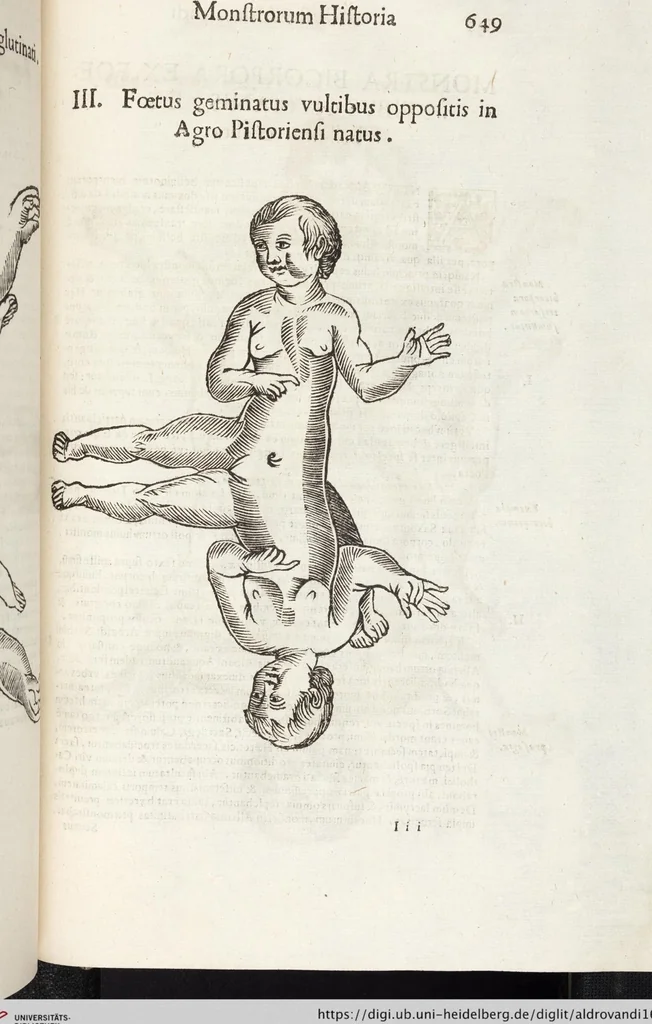 An illustration from Vlyssis Aldrovandi Patricii Bononiensis Monstrorvm Historia: cum Indice copiosissimo, 1642, leaf 667